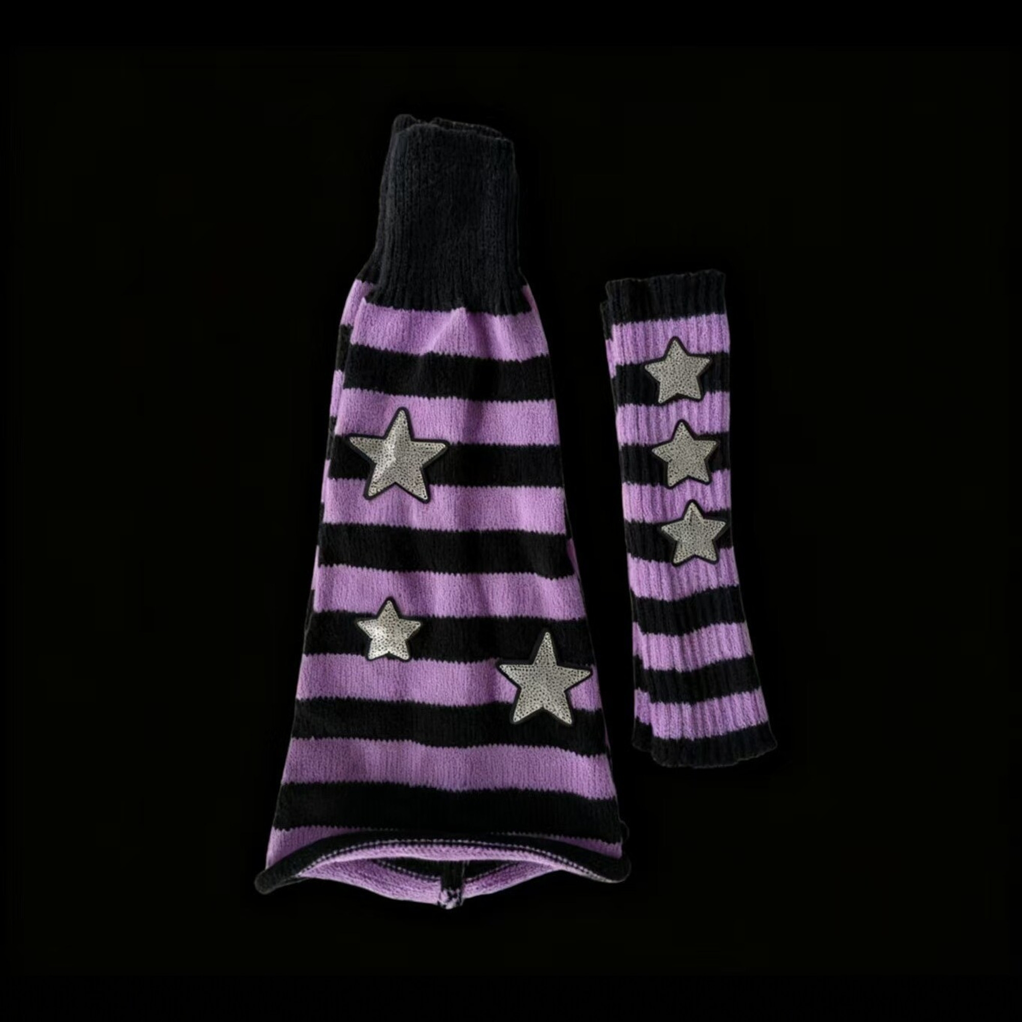 Star Motif Knitted Leg and Arm Warmer Set | QF-010