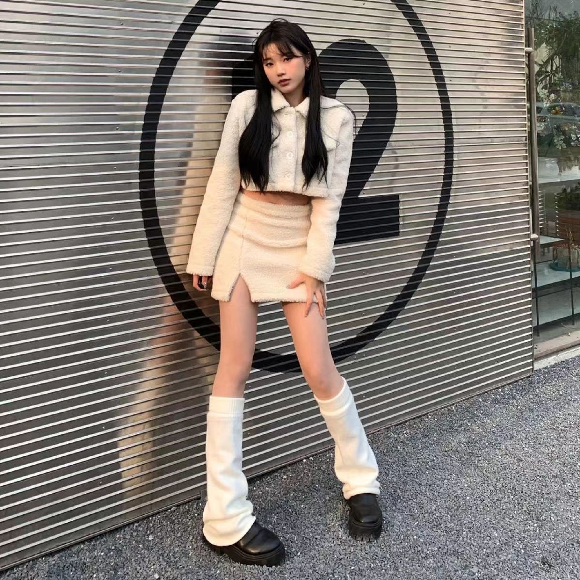 Flared Knitted Streetwear Leg Warmers | QF-110