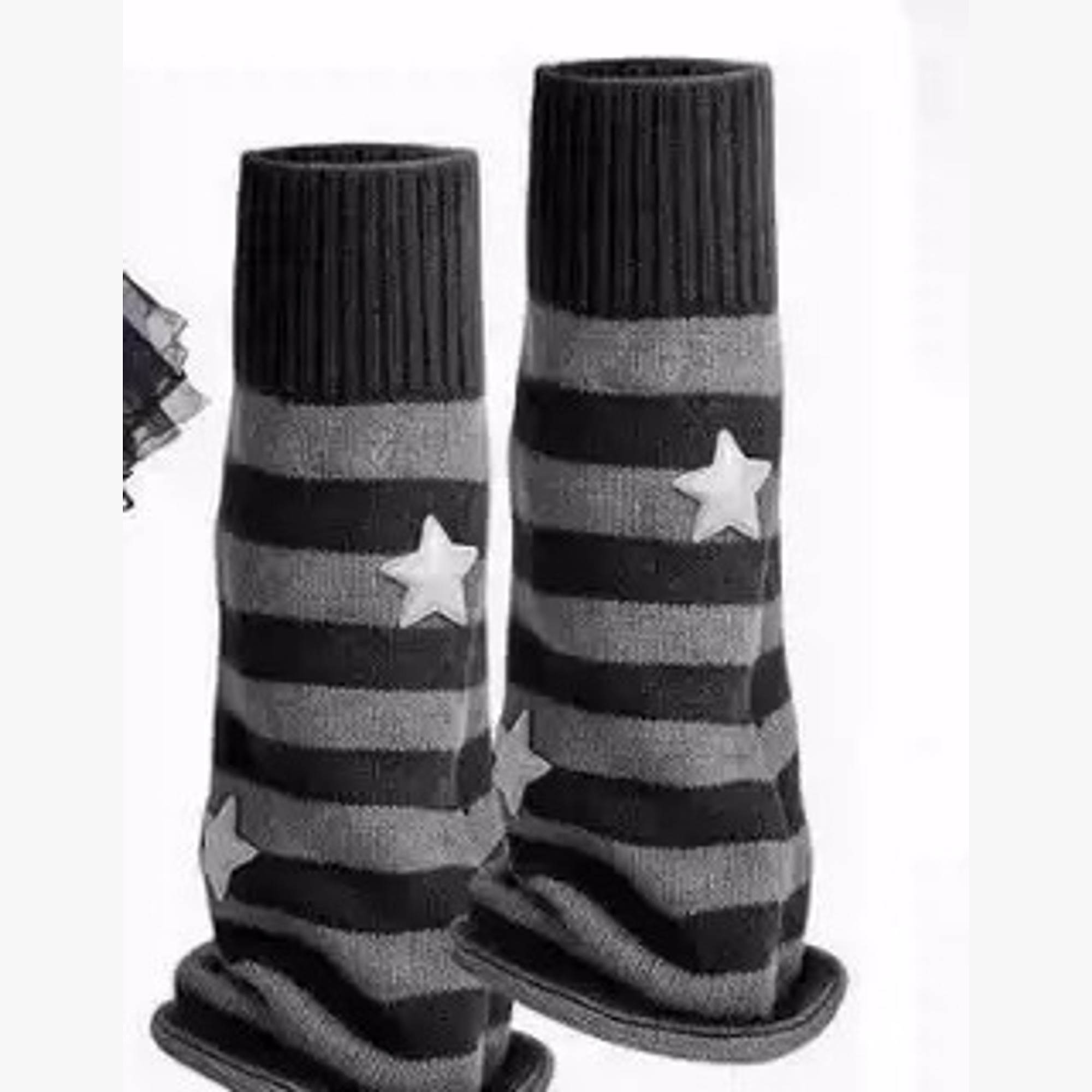 Star Stripe Knitted Leg Warmers | QF-006