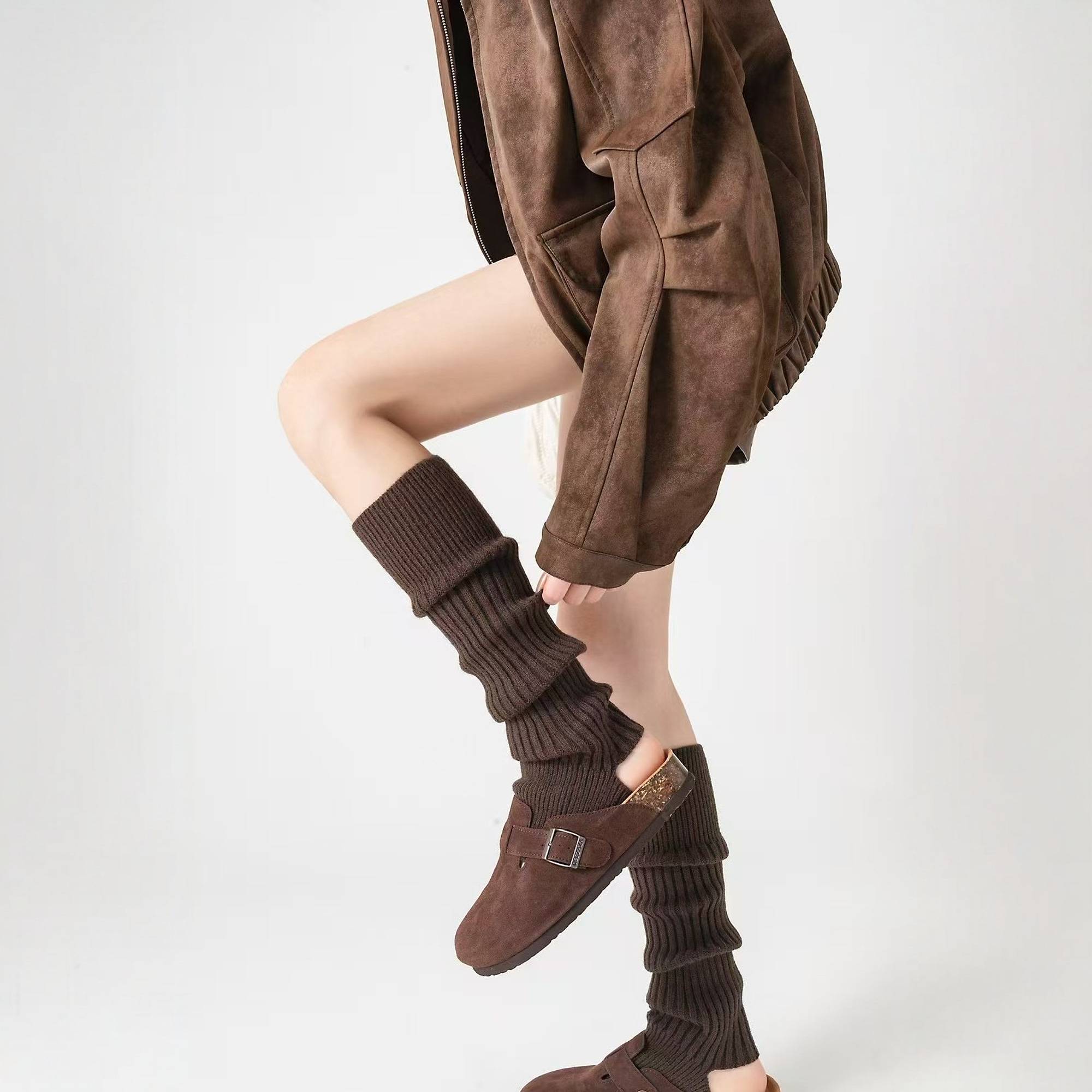 Solid-Color Slouchy Long Leg Warmers | QF-079