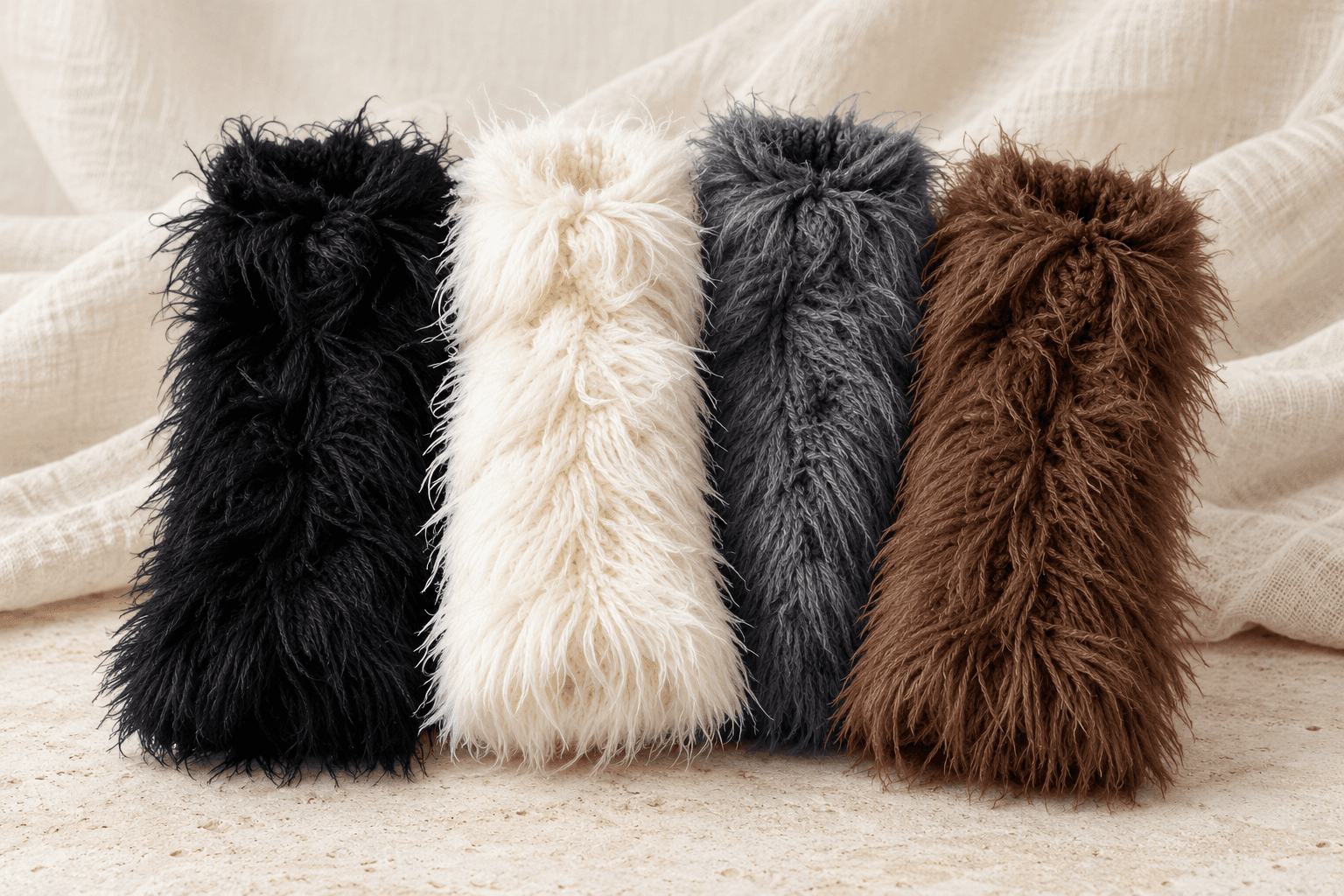 Faux-Fur Leg Warmers